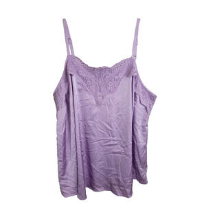 Torrid Sophie‎ Purple V-Neck Satin Lace Trim Sleeveless Cami Top Women's Size 1X